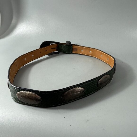 Vintage 90s Jenny & The Boys Green  and Silver Western Belt, M main image 9